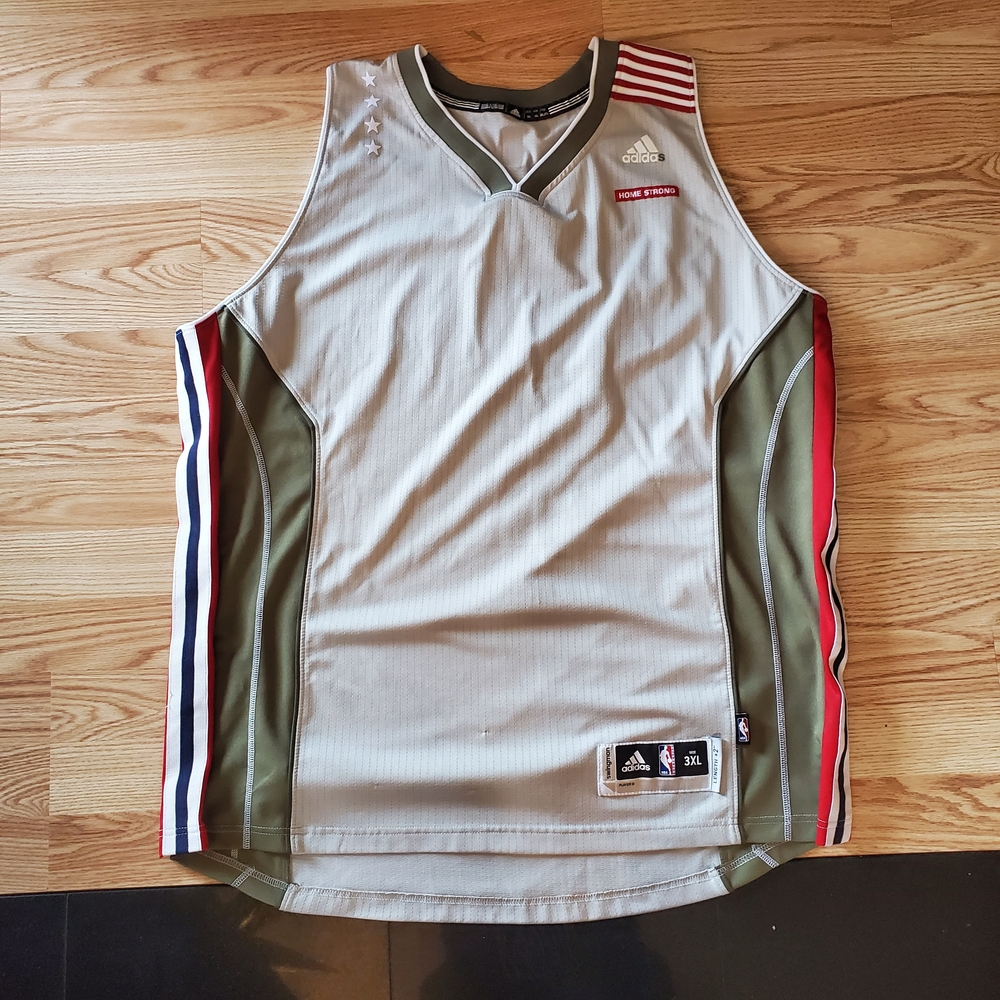 Adidas Beige and Olive Jersey with Red Accents